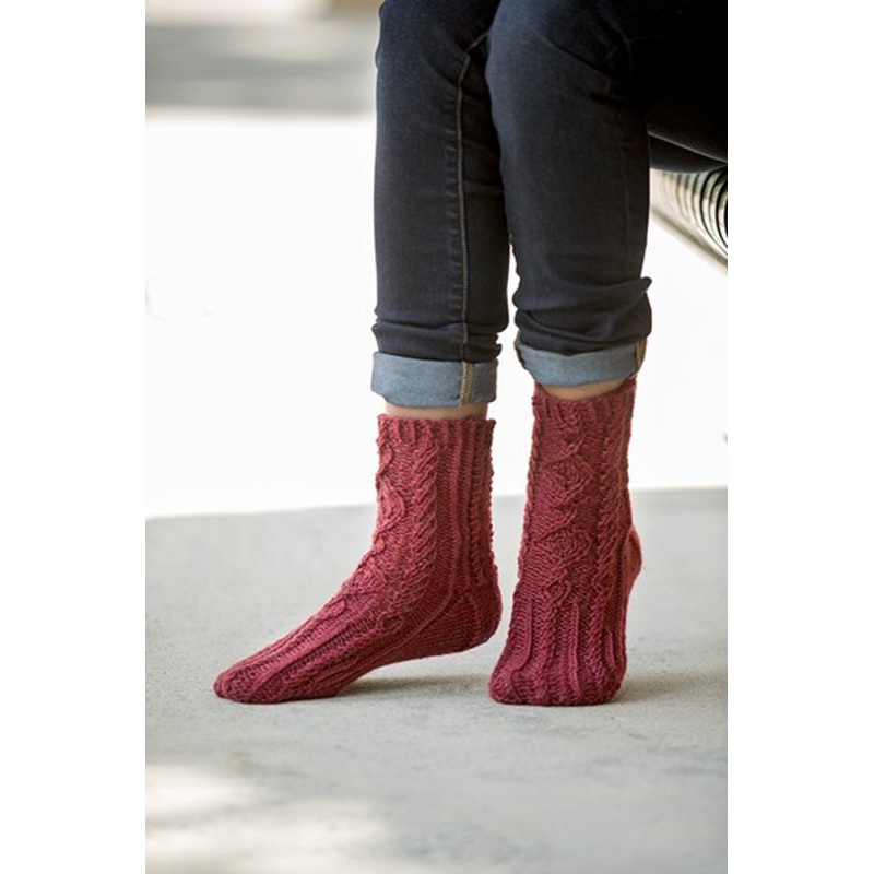 Universal Yarn Deluxe Cable Collection Patterns – Tillery Socks – PDF Download