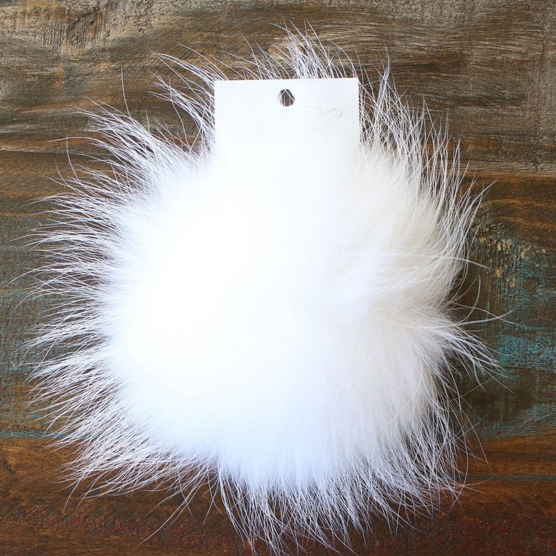 Big Bad Wool Pompoms – Raccoon – White (6)