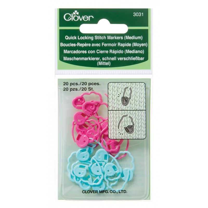 Clover Stitch Markers – Quick Locking Stitch Markers (Medium)