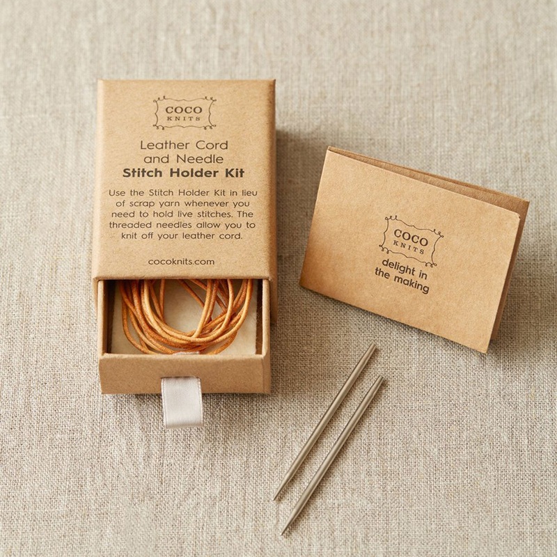 Cocoknits Stitch Holder Kit – Leather Cord and Needle