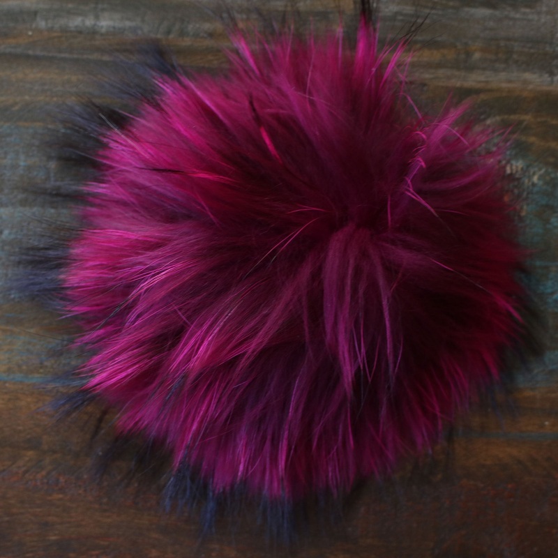 Jimmy Beans Wool Fur Pom Poms – Fuchsia – Snap (6)