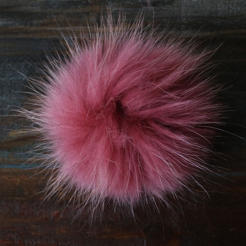 Jimmy Beans Wool Fur Pom Poms – Pink – Snap (6)