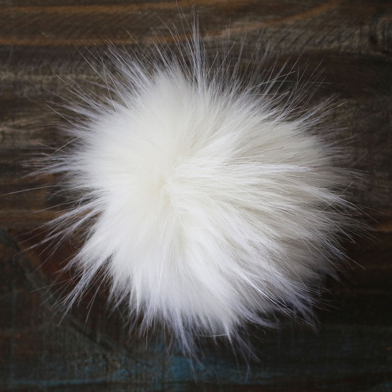 Jimmy Beans Wool Faux Fur Pom Poms – White