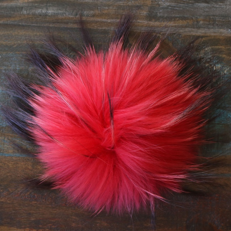 Jimmy Beans Wool Fur Pom Poms – Red – Snap (6)