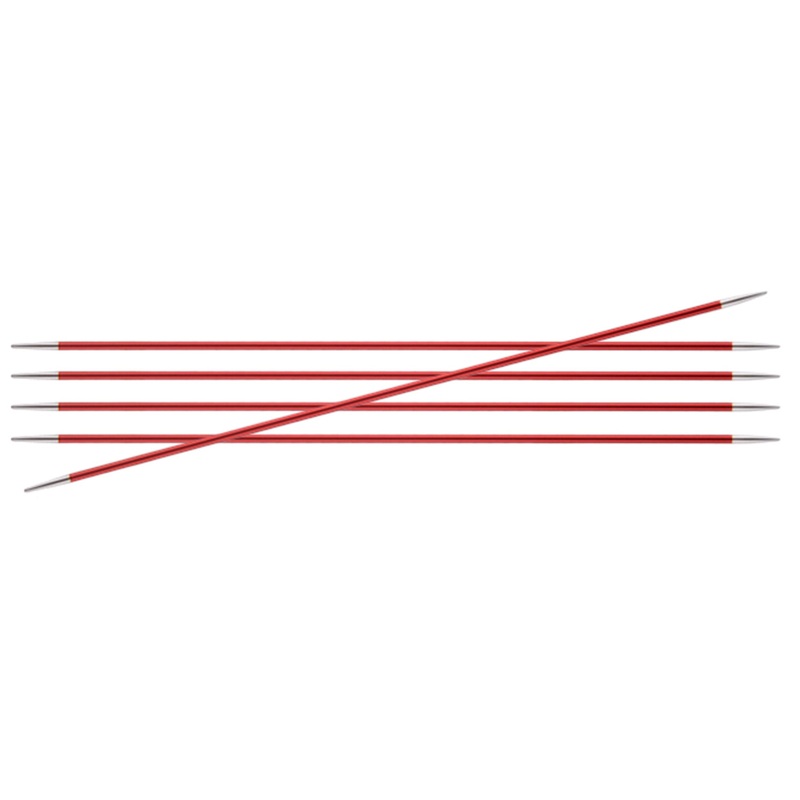 KnitPro Zing Double Pointed Needles – US 1.5 (2.5mm) – 6 Garnet