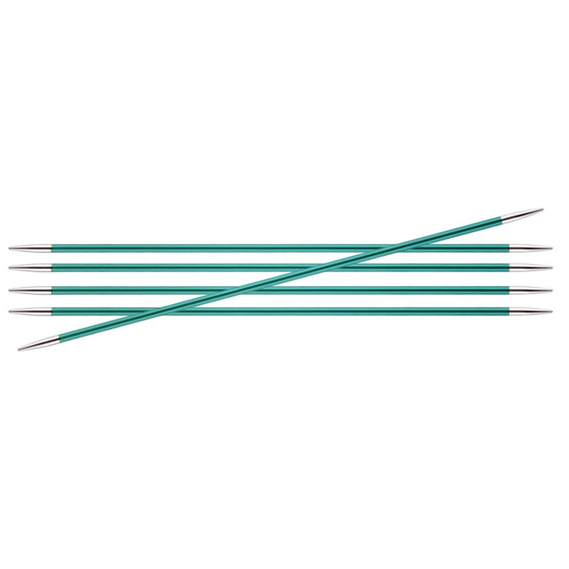 KnitPro Zing Double Pointed Needles – US 3 (3.25mm) – 6 Emerald