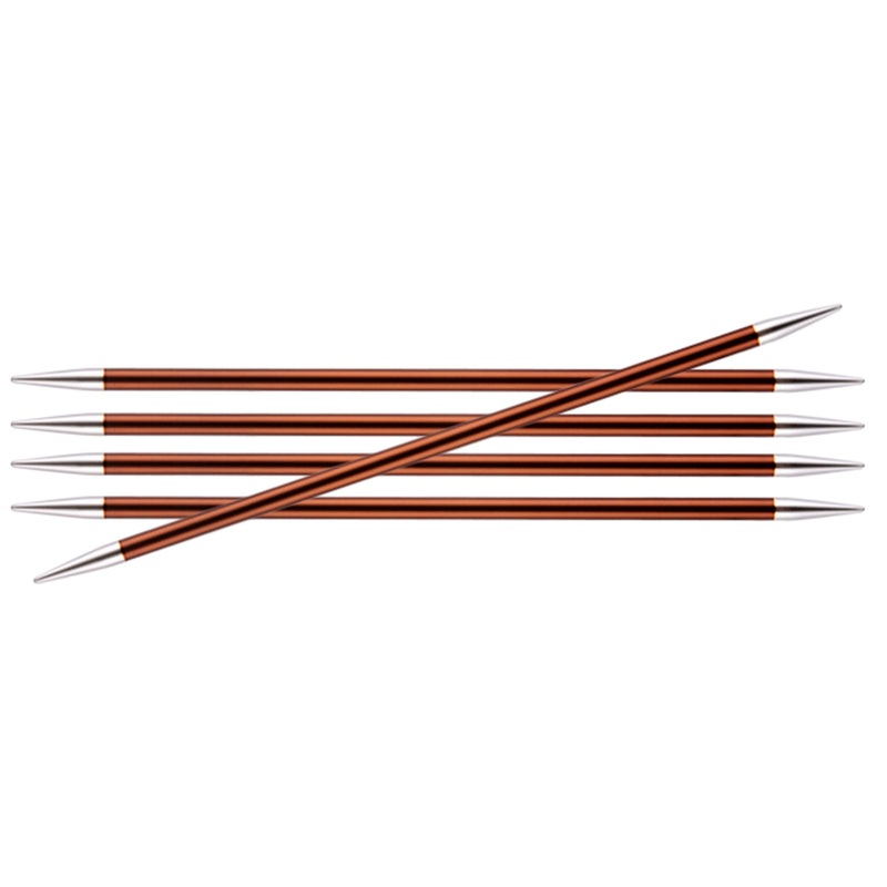 KnitPro Zing Double Pointed Needles – US 9 (5.5mm) – 8 Sienna