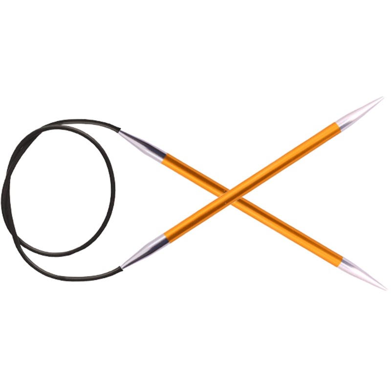KnitPro Zing Fixed Circular Needles – US 1 (2.25mm) – 16 Amber