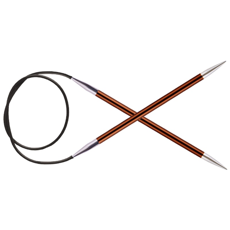 KnitPro Zing Fixed Circular Needles – US 9 (5.5mm) – 16 Sienna