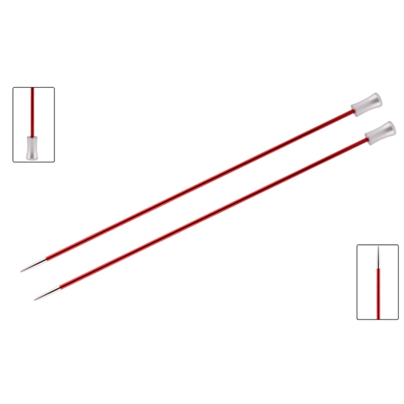 KnitPro Zing Single Pointed Needles – US 1.5 (2.5mm) – 14 Garnet
