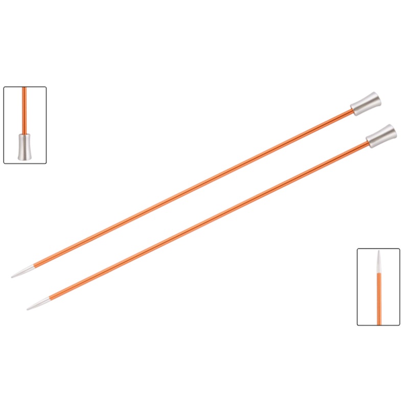 KnitPro Zing Single Pointed Needles – US 2 (2.75mm) – 14 Carnelian