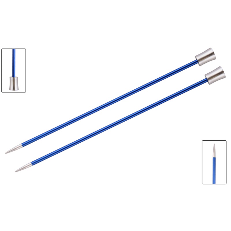 KnitPro Zing Single Pointed Needles – US 6 (4.0mm) – 10 Sapphire