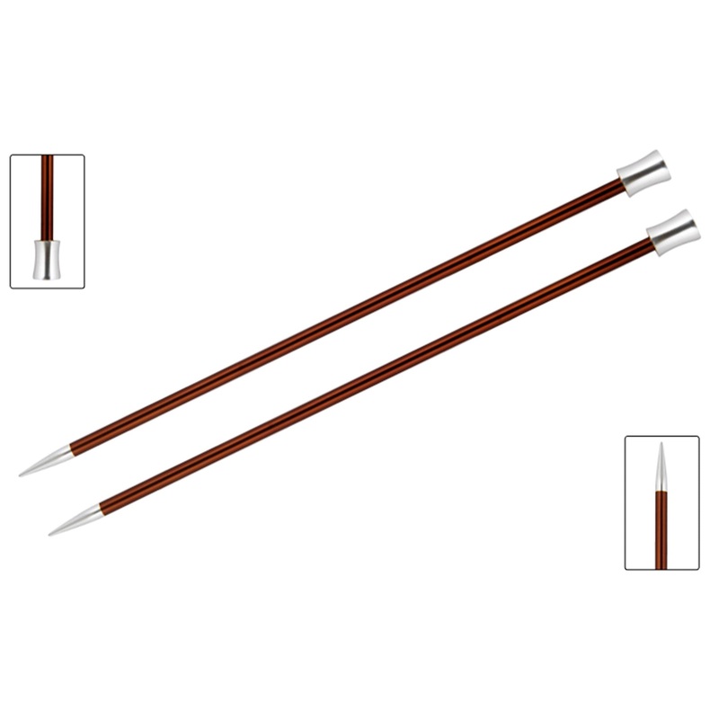KnitPro Zing Single Pointed Needles – US 9 (5.5mm) – 10 Sienna