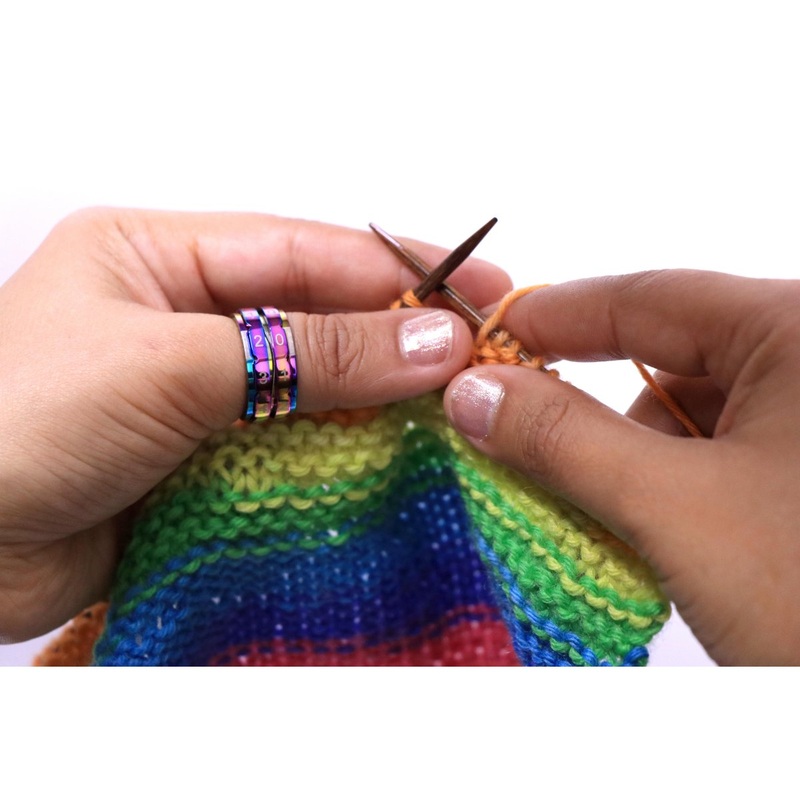 KnitPro Row Counter Ring – Rainbow – Size 9