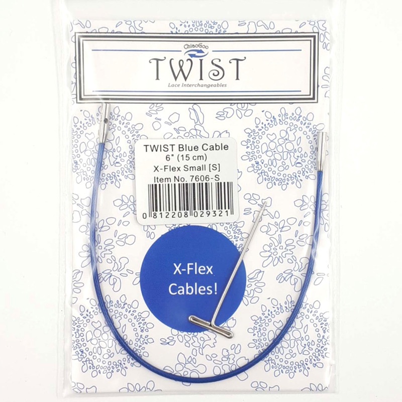 ChiaoGoo TWIST Blue X-Flex Cables Needles – 6 (15 cm) [S]