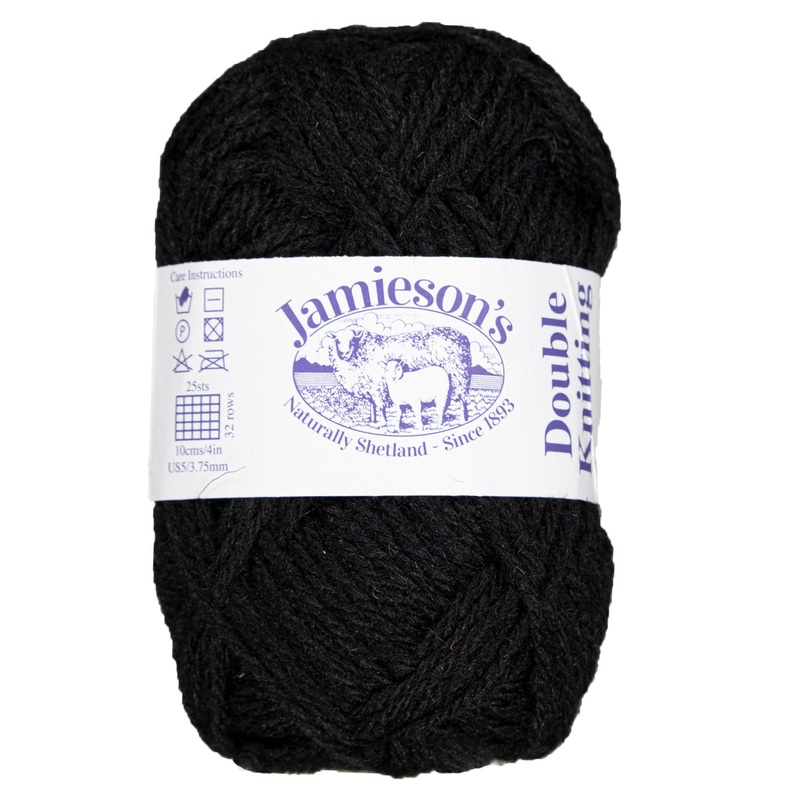Jamieson’s of Shetland Double Knitting Yarn – 999 Black