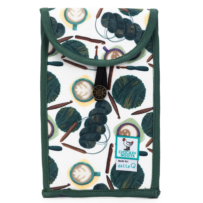 della Q Chicken Boots Accordion Circular Needle Pouch – Coffee and Yarn Green