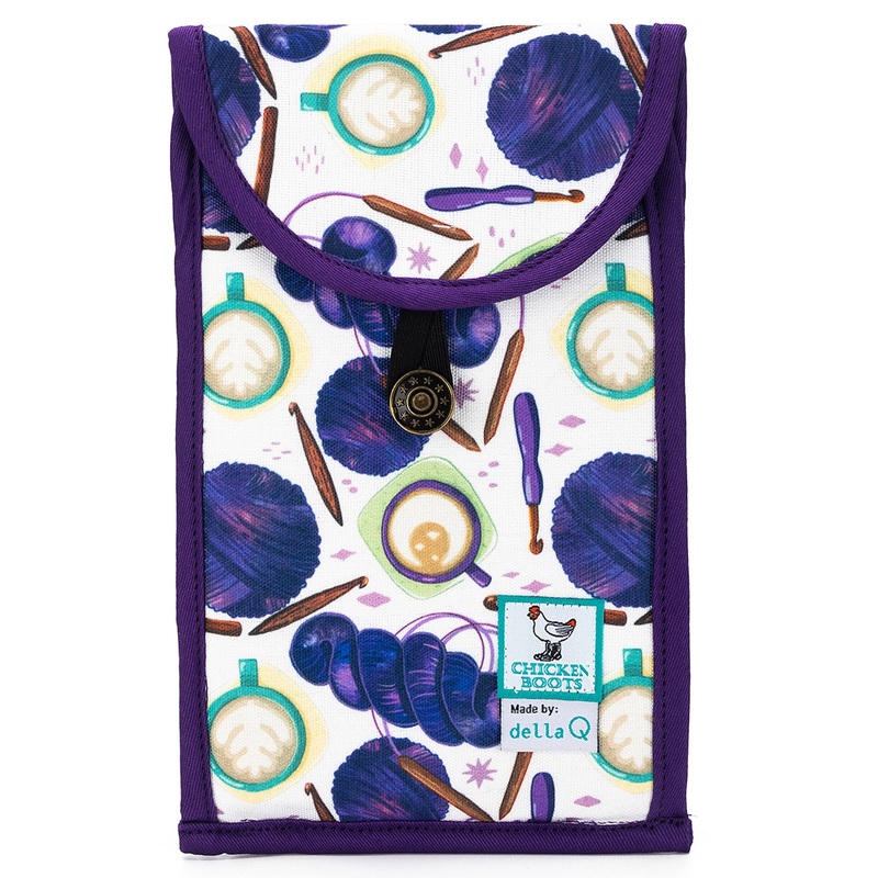 della Q Chicken Boots Accordion Circular Needle Pouch – Coffee and Yarn Purple