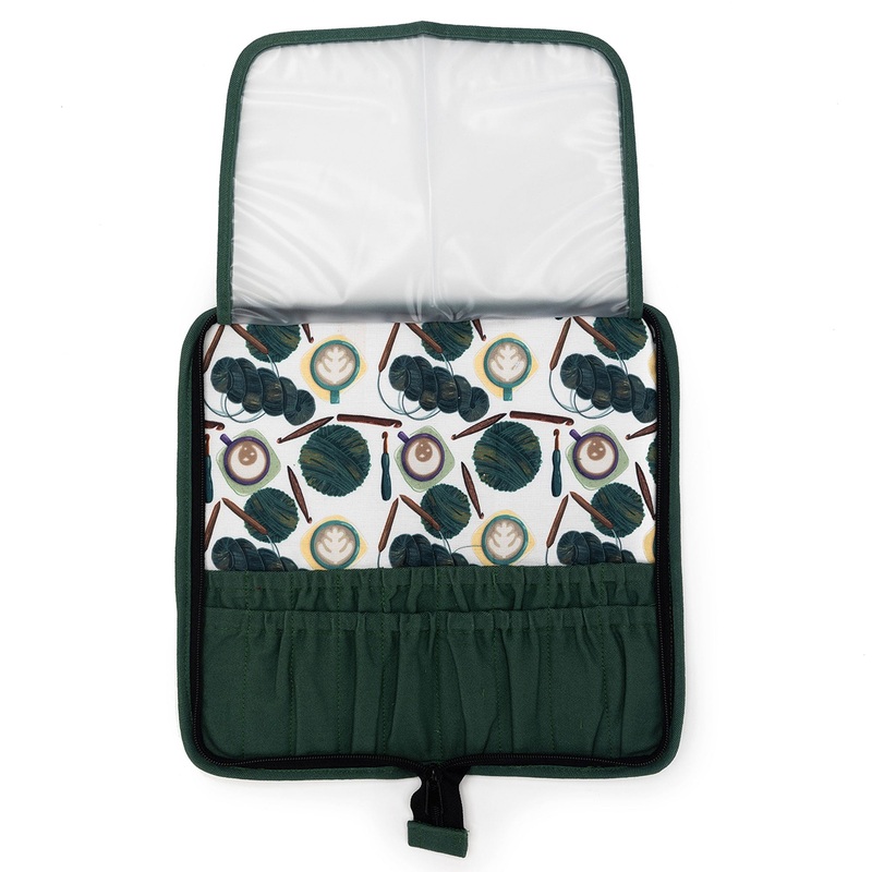 della Q Chicken Boots DPN/Crochet Hook Case – Coffee and Yarn Green