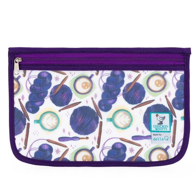 della Q Chicken Boots Notions Case – Coffee and Yarn Purple