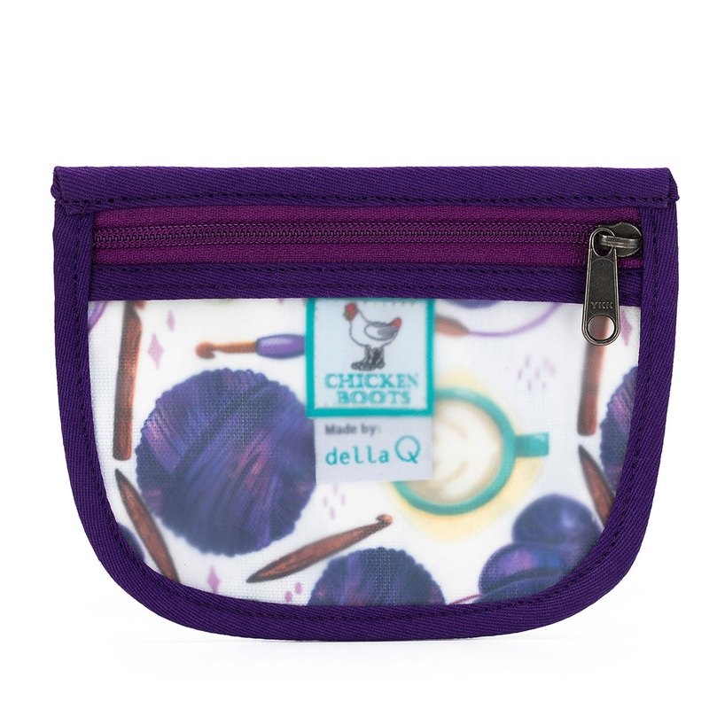 della Q Chicken Boots Stitch Marker Pouch – Coffee and Yarn Purple