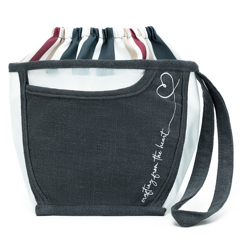 della Q Chicken Boots Clear Wristlet – *Linen – Slate