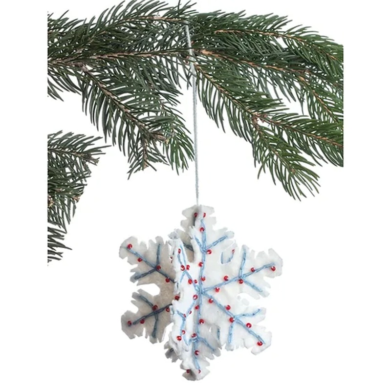Silk Road Bazaar Handmade Felt Ornaments – Snowflake
