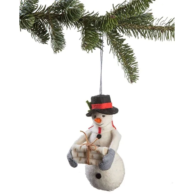 Silk Road Bazaar Handmade Felt Ornaments – Snowman
