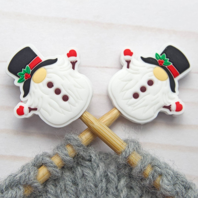 Fox & Pine Stitches Stitch Stoppers/ Point Protector – Snowman Gnome