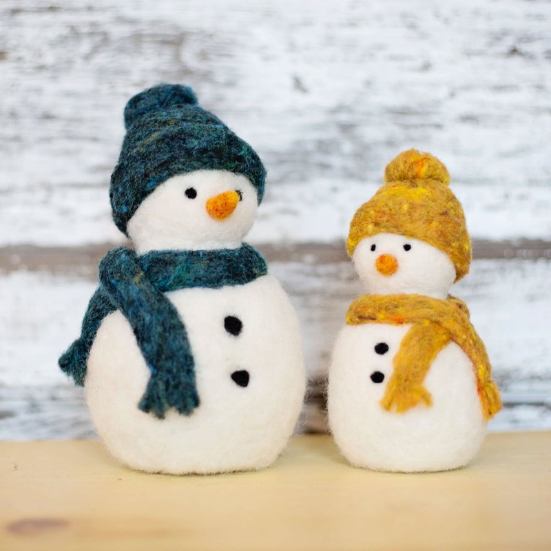 Felted Sky Sculpting With Wool Needle Felting Kits – Snowmen