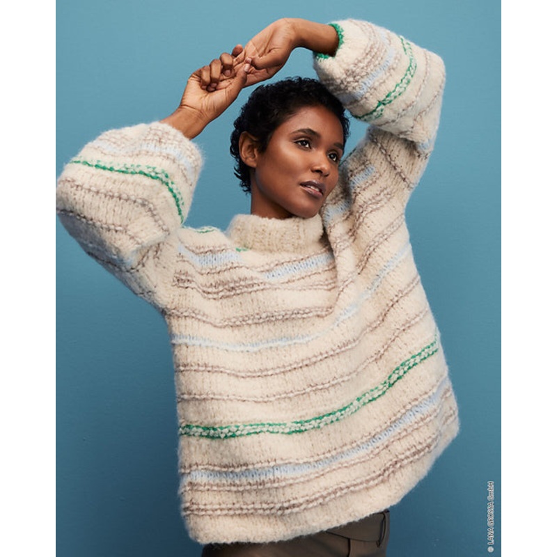 Lana Grossa Journal 68 Patterns – 17 Horizontal Stripe Pullover – PDF Download