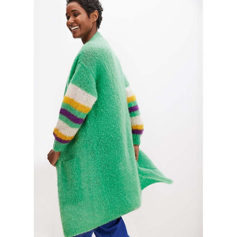 Lana Grossa Journal 68 Patterns – 38 Long Striped Sleeve Coat – PDF Download