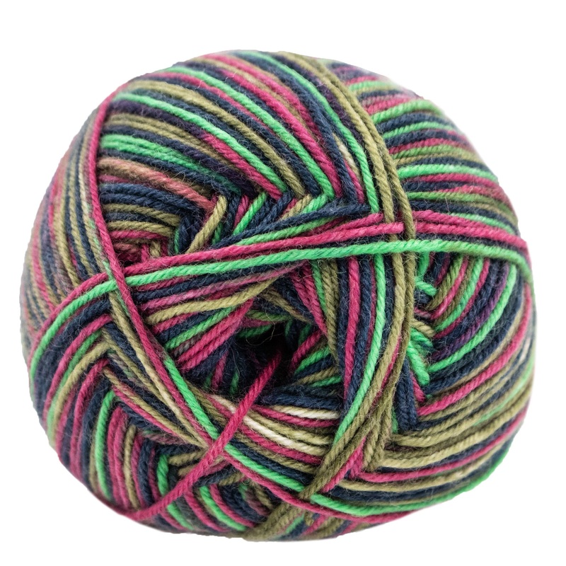 Lana Grossa Meilenweit 100 Merino Extrafine Cosy Yarn – 6164 Khaki/Wine/May/Forest Green