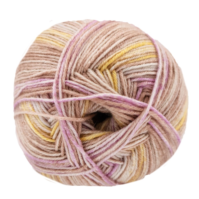 Lana Grossa Meilenweit 100 Merino Extrafine Luna Yarn – 4111 Beige/Camel/Pink/Yellow