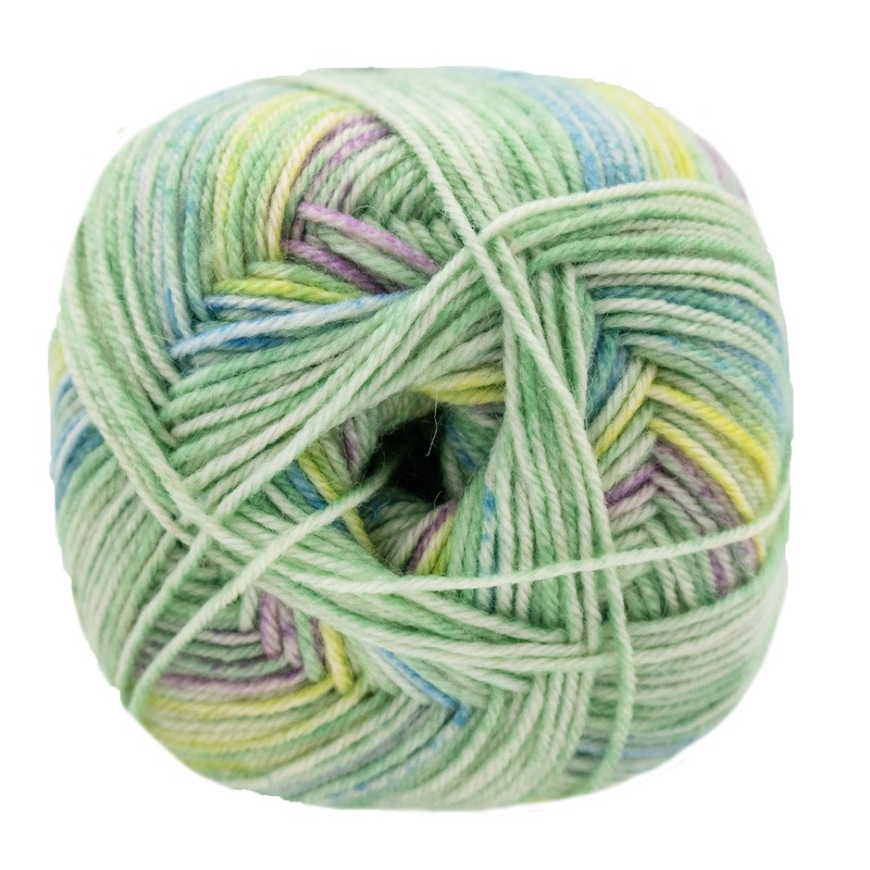 Lana Grossa Meilenweit 100 Merino Extrafine Luna Yarn – 4112 Mint/Pale Green/Lime/Blue
