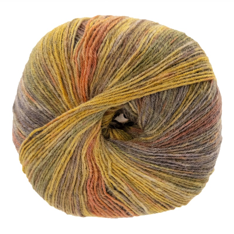Lana Grossa Meilenweit Alpaca Yarn – 2101 Vanilla/Yellow/Orange/Olive/Khaki/Berry