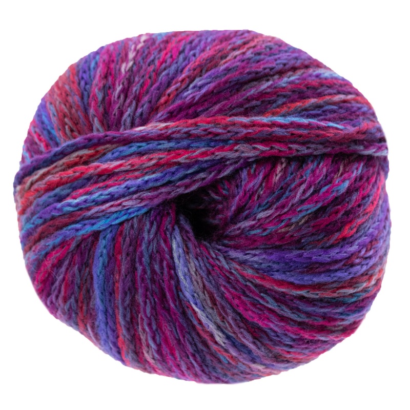 Lana Grossa Cool Merino Big Color Yarn – 408 Fuchsia/Violet/Light Grey/Blues