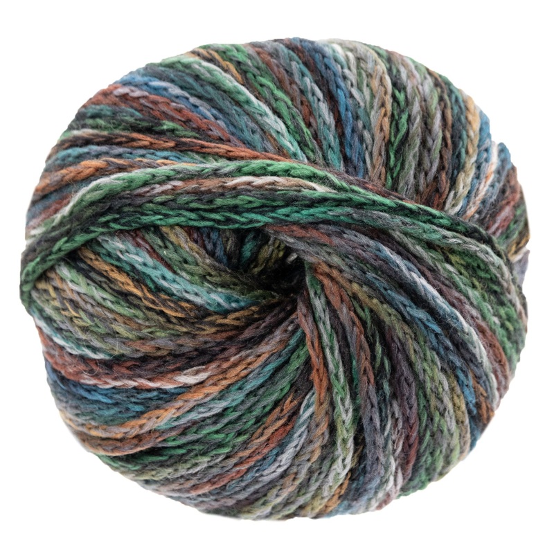 Lana Grossa Cool Merino Big Color Yarn – 412 Grey/Yellow/Olive/Turquoise/Green