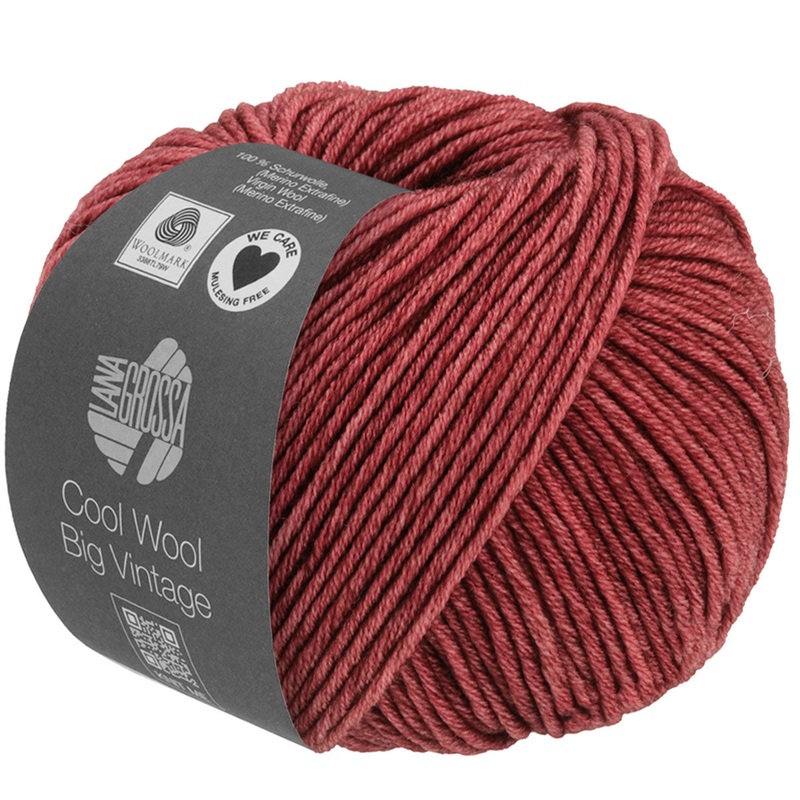 Lana Grossa Cool Wool Big Vintage Yarn – 7164 Burgundy