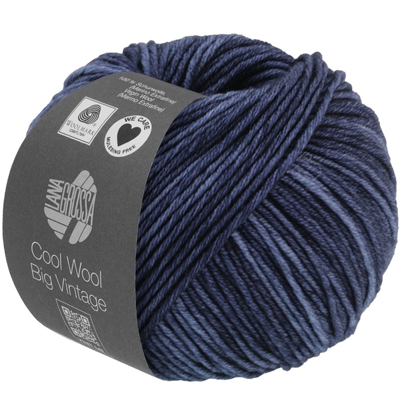 Lana Grossa Cool Wool Big Vintage Yarn – 7166 Dark Blue