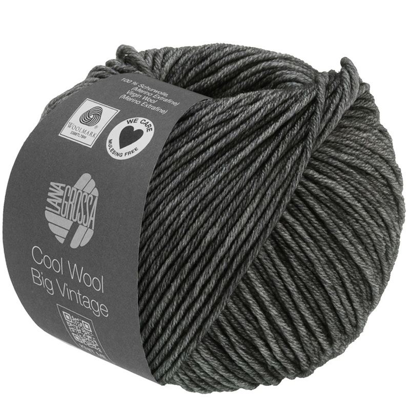 Lana Grossa Cool Wool Big Vintage Yarn – 7170 Charcoal
