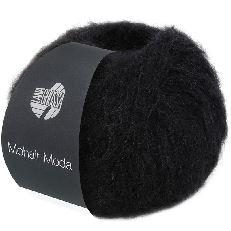 Lana Grossa Mohair Moda Yarn – 16 Black