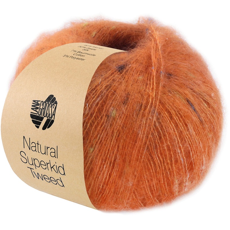 Lana Grossa Natural Superkid Tweed Yarn – 611 Rust Orange