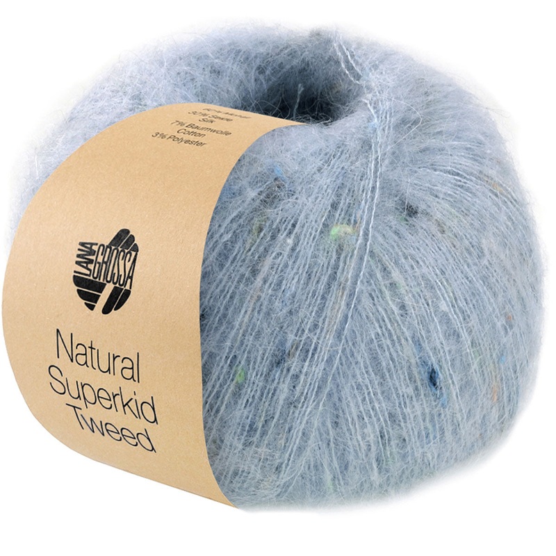 Lana Grossa Natural Superkid Tweed Yarn – 618 Light Blue