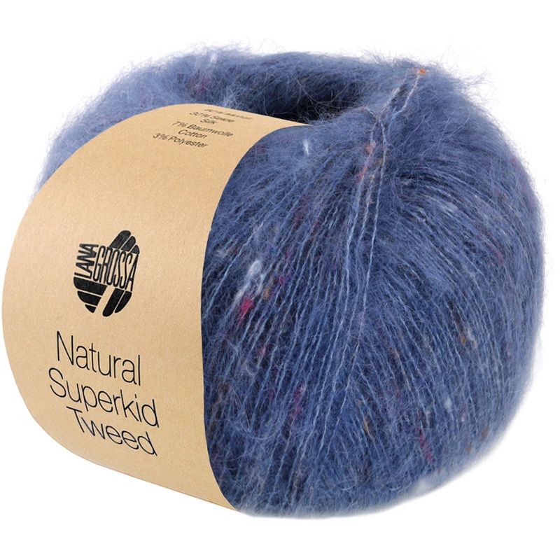 Lana Grossa Natural Superkid Tweed Yarn – 619 Dark Blue
