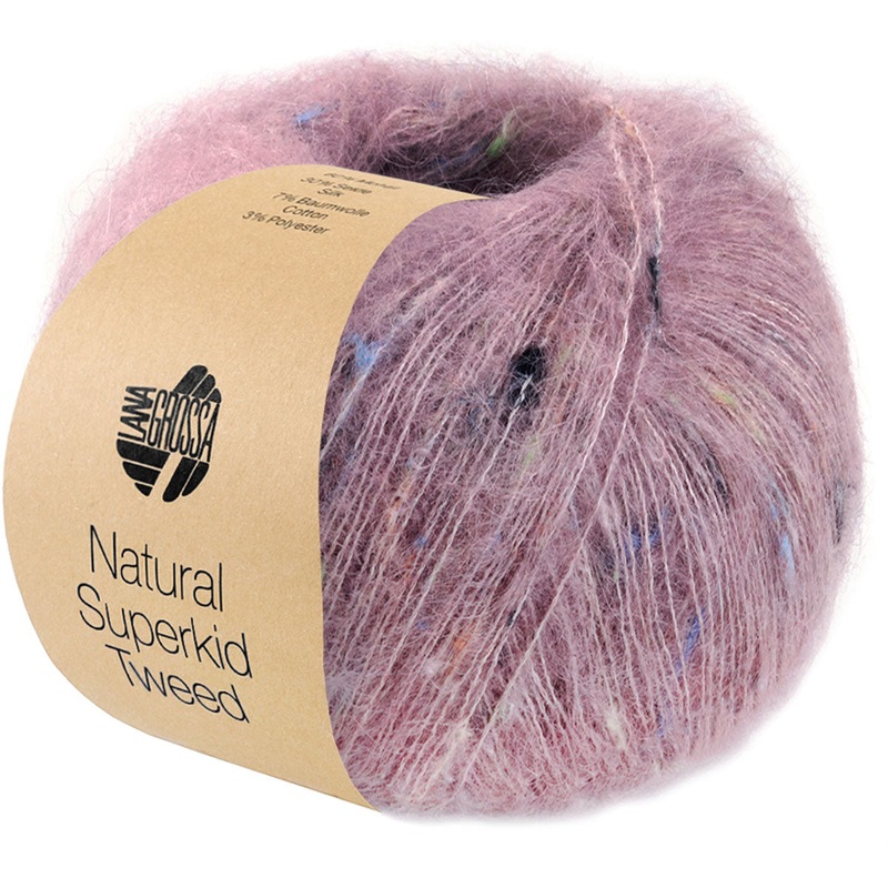 Lana Grossa Natural Superkid Tweed Yarn – 621 Pink