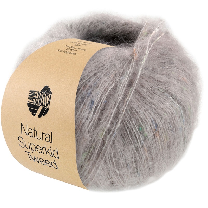 Lana Grossa Natural Superkid Tweed Yarn – 623 Light Grey