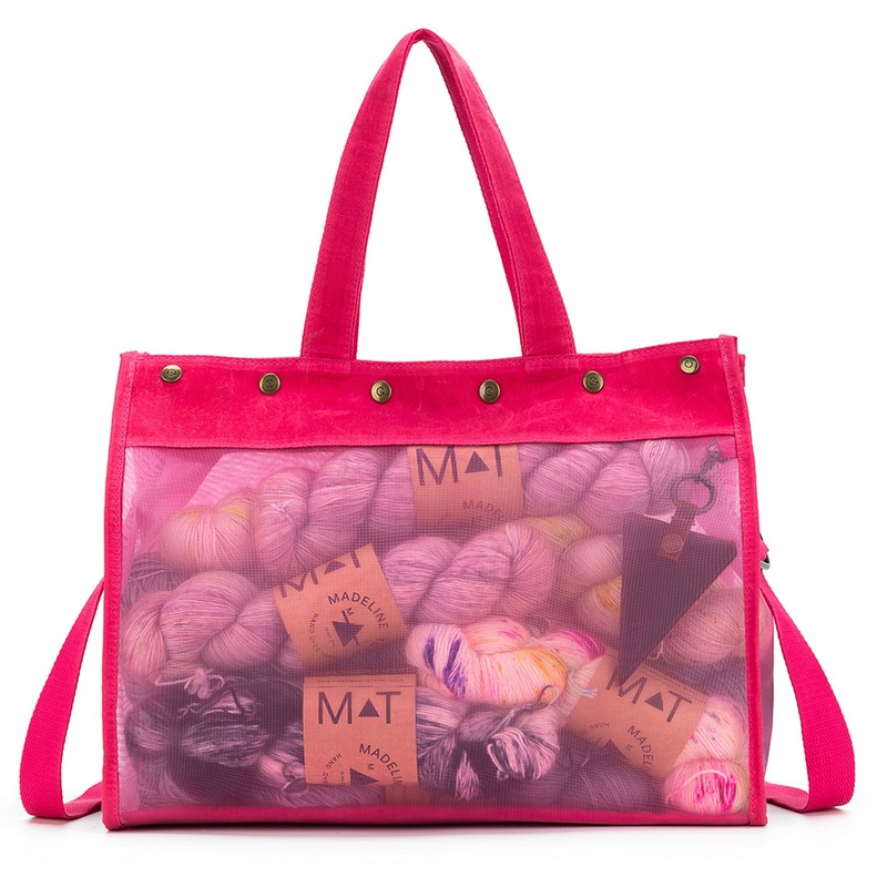della Q Maker’s Mesh Tote – TL Yarncrafts – Vivid Rose