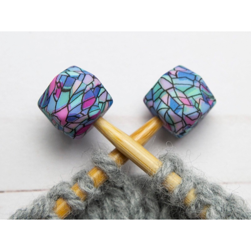 Fox & Pine Stitches Stitch Stoppers/Point Protector – Stained Glass Hexagon
