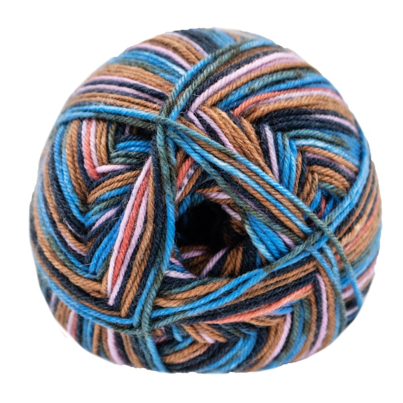 Lana Grossa Meilenweit 100 Merino Extrafine Soft Yarn – 4465 Turquoise/Azure/Moss/Petrol/Pink/Ochre/Red